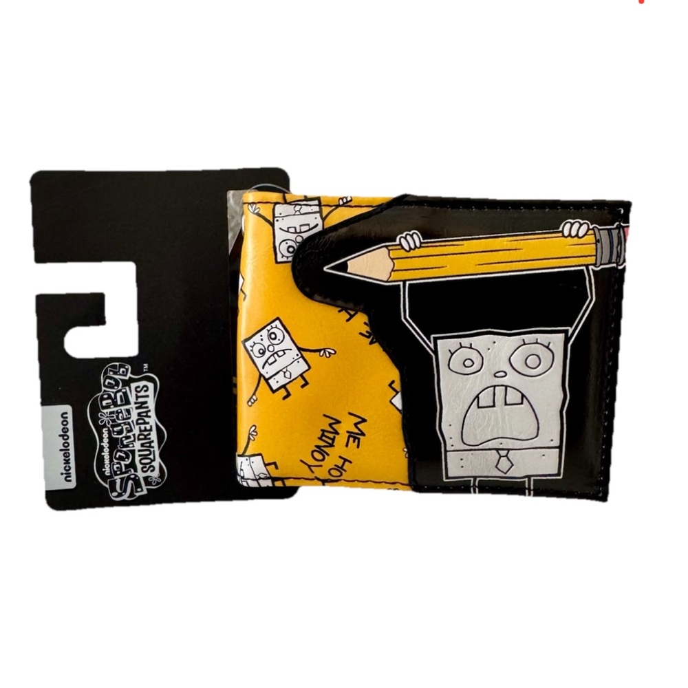 Hot Topic SpongeBob SquarePants Doodle Bob Yellow and Black Kids Wallet